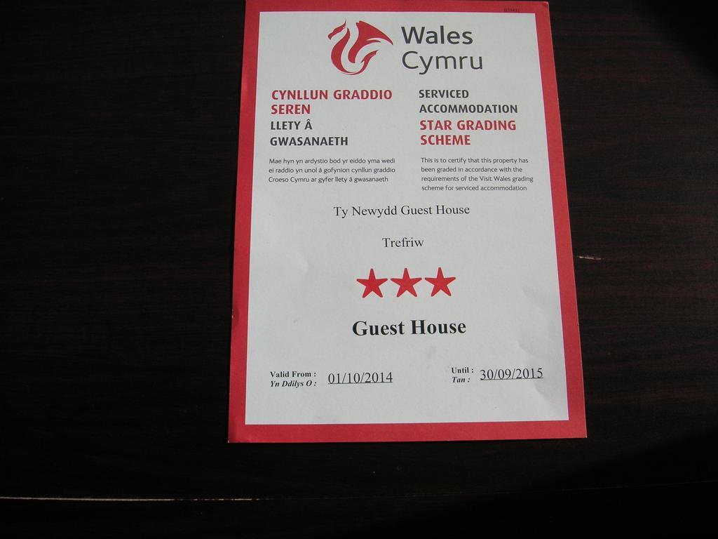 Ty Newydd Guest House Trefriw المظهر الخارجي الصورة